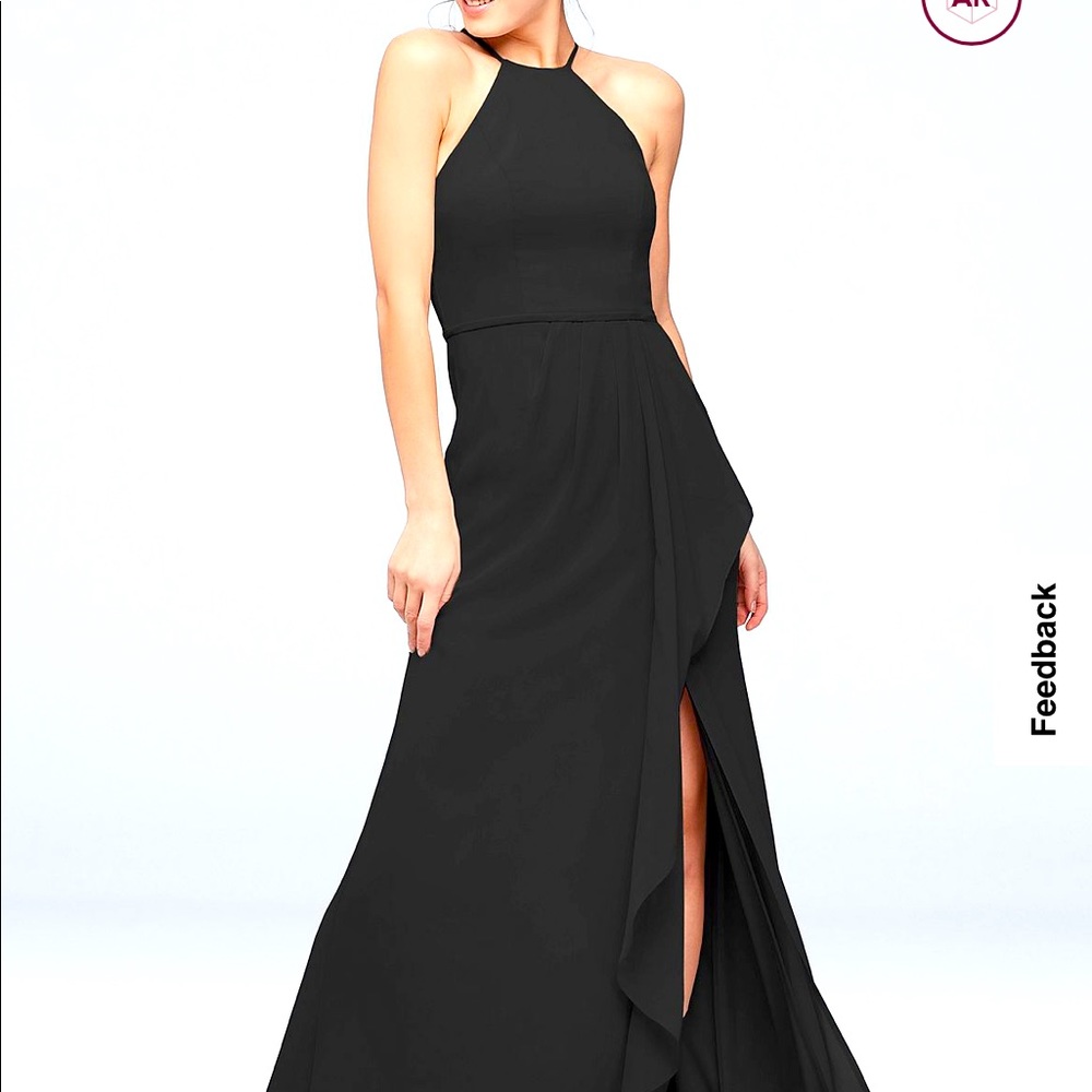 High-Neck Chiffon Bridesmaid Dress